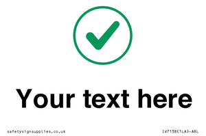 Custom plain background, green tick in circle sign